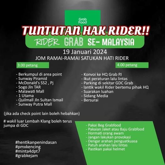 Tuntutan Hak Rider Grab