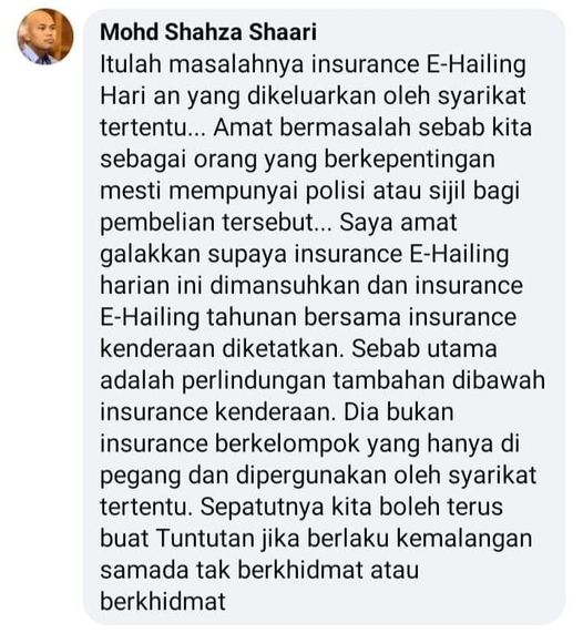 Isu Insuran Ehailing