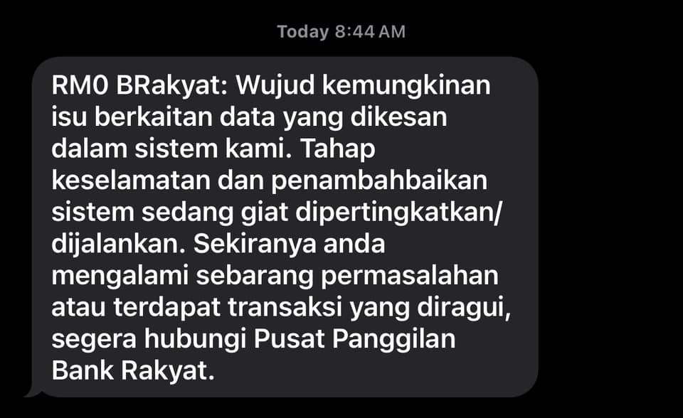 Data Bank Rakyat Bocor Sms