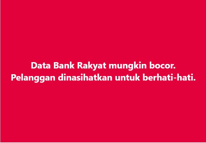 Data Bank Rakyat Bocor