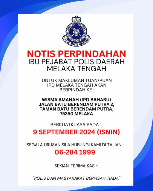 Notis Perpindahan Ipd Melaka Tengah