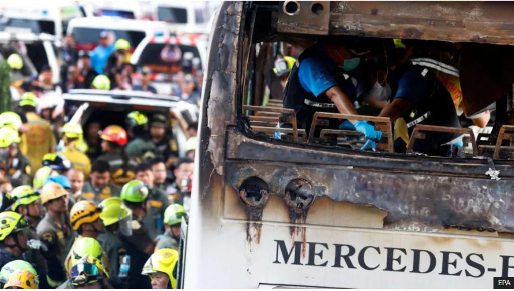 Bus Burned In Thailand